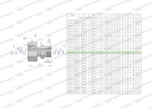 Złączka hydrauliczna metryczna AB (XKOR) A-M26x1.5 18L / B-M22x1.5 15L Waryński ( sprzedawane po 2 )