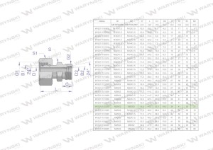 Złączka hydrauliczna metryczna AB (XKOR) A-M36x2 28L / B-M30x2 22L Waryński