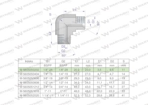 Kolanko hydrauliczne calowe BB 1/8" BSP (XW) Waryński ( sprzedawane po 2 )