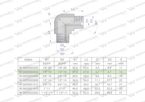 Kolanko hydrauliczne calowe BB 1/4" BSP (XW) Waryński ( sprzedawane po 2 )