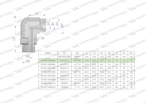 Kolanko hydrauliczne nastawne BB M12x1.5 06L x 1/8" BSP z regulacją Waryński