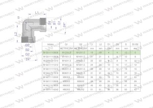 Kolanko hydrauliczne metryczne BB M12x1.5 06L (XW) Waryński ( sprzedawane po 5 )