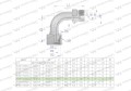 Kolanko hydrauliczne metryczne redukcyjne łukowe AB (XEVW) A-M22x1.5 15L / B-M18x1.5 12L Waryński ( sprzedawane po 10 )-39185