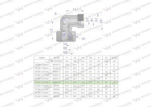 Kolanko hydrauliczne metryczne AB M26x1.5 18L (XEVW) Waryński