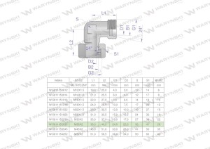 Kolanko hydrauliczne metryczne AB M36x2 28L (XEVW) Waryński