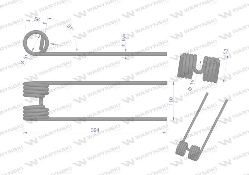 Palec przetrząsarka zastosowanie Kuhn WARYŃSKI W-58561900-12725