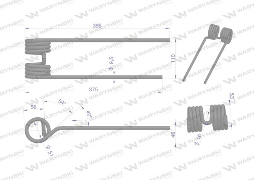 Palec przetrząsarka prawy zastosowanie Kuhn WARYŃSKI W-58740700-12719
