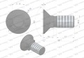 Śruba kpl. płużna podsadzana D 608 M12x30 mm kl.10.9 Waryński ( sprzedawane po 25 )-17626