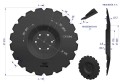 Talerz uzębiony Z-20 fi 510 mocowanie 6/120 grubość 3.5 mm przetłoczony stal borowa WARYŃSKI R-36219