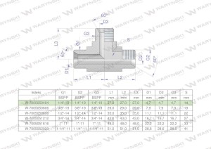 Trójnik hydrauliczny calowy BBB 1/4" BSP (XT) Waryński