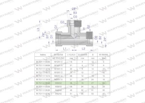 Trójnik hydrauliczny metryczny BBB M30x2 22L (XT) Waryński