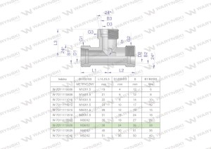 Trójnik hydrauliczny metryczny BBB M36x2 28L (XT) Waryński