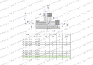 Trójnik hydrauliczny metryczny BBB M45x2 35L (XT) Waryński