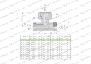Trójnik hydrauliczny symetryczny metryczny BAB M12x1.5 06L (XEVT) Waryński ( sprzedawane po 2 )