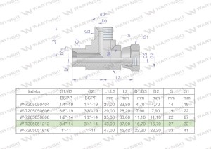 Trójnik hydrauliczny niesymetryczny calowy BBA 3/4" BSP (XEVL) Waryński