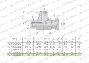 Trójnik hydrauliczny niesymetryczny calowy BBA 1" BSP (XEVL) Waryński