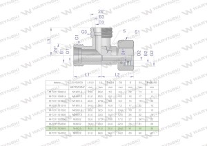 Trójnik hydrauliczny niesymetryczny metryczny BBA M45x3 35L (XEVL) Waryński