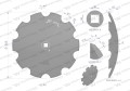 Talerz uzębiony Z-10 fi 610 otwór 35x35 grubość 6 mm stal borowa WARYŃSKI R-36384