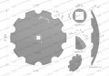 Talerz uzębiony Z-10 fi 610 otwór 40x40 grubość 6 mm stal borowa WARYŃSKI R-36382