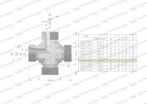 Czwórnik hydrauliczny metryczny BBBB M30x2 22L Waryński
