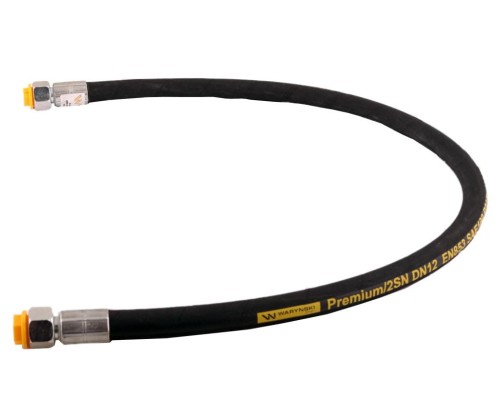 Przewód hydrauliczny 275 bar gwint DKR/DKR 1/2" BSP proste L-1000mm DN12-2SN (C11C11/211/13-1000) 27.5 Mpa-23332
