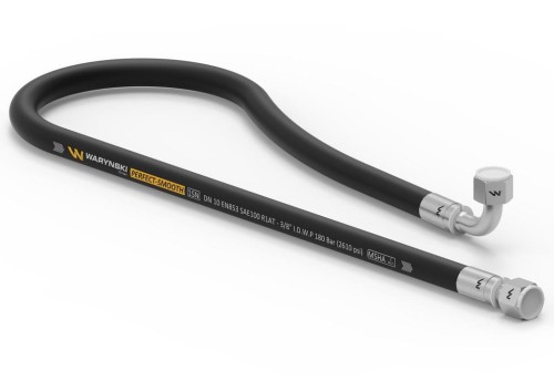 Przewód hydrauliczny gładki z uszczelnieniem - 180 bar gwint M18x1.5 prosta/90 stopni L-1250mm DN10-1SN (AK-10-1250; P11P12) 18MPa Waryński-34699