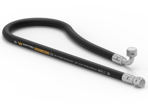 Przewód hydrauliczny gładki z uszczelnieniem - 330 bar gwint M18x1.5 prosta/90 stopni L-700mm DN10-2SN (AK-10-700; P11P12) 33.0MPa Waryński-34725