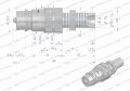 Szybkozłącze hydrauliczne wtyczka long M16x1.5 gwint zewnętrzny EURO (ISO 7241-A) z eliminatorem ciśnienia Waryński-31894