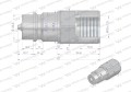 Szybkozłącze hydrauliczne wtyczka M18x1.5 gwint wewnętrzny EURO (ISO 7241-A) Waryński-13125