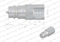 Szybkozłącze hydrauliczne wtyczka z eliminatorem ciśnienia M18x1.5 gwint wew. EURO (ISO 7241-A) Waryński-18276