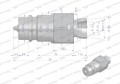Szybkozłącze hydrauliczne wtyczka z eliminatorem ciśnienia M18x1.5 gwint zew. EURO (9100818W) (ISO 7241-A) Waryński-18282