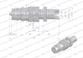 Szybkozłącze hydrauliczne wtyczka long z eliminatorem ciśnienia M18x1.5 gwint zew. EURO (9100818W) (ISO 7241-A) Waryński-18284