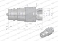 Szybkozłącze hydrauliczne wtyczka z eliminatorem ciśnienia M22x1.5 gwint zew. EURO (9100822W) (ISO 7241-A) Waryński-18312