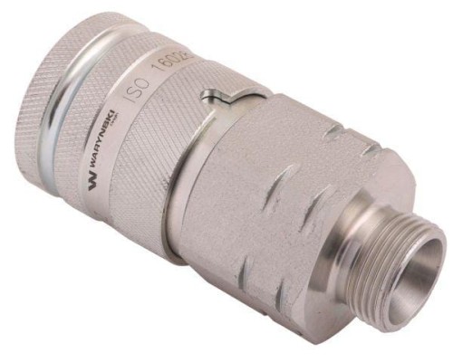 Szybkozłącze hydrauliczne suchoodcinające gniazdo M22x1.5 15L gwint zewnętrzny ISO16028 Waryński-18260