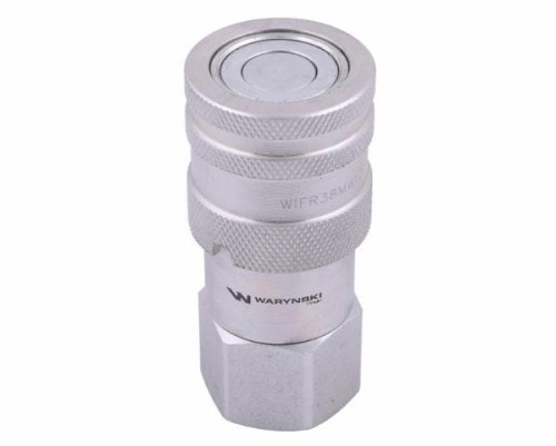 Szybkozłącze hydrauliczne suchoodcinające (rozmiar 3/8) gniazdo G1/2"BSP gwint wewnętrzny ISO16028 Waryński-15009