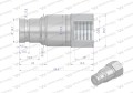 Szybkozłącze hydrauliczne suchoodcinające wtyczka G3/8"BSP gwint wewnętrzny ISO16028 Waryński-10924