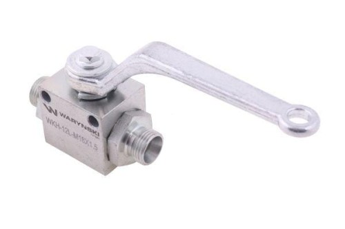 Zawór kulowy hydrauliczny 2-drogowy 2/2 M18x1.5 12L z otworami mocującymi 500 bar Waryński-12584