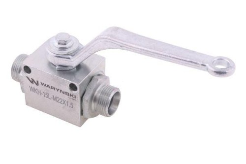 Zawór kulowy hydrauliczny 2-drogowy 2/2 M22x1.5 15L z otworami mocującymi 500 bar Waryński-12589