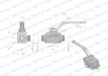 Zawór kulowy hydrauliczny 3-drogowy 3/2 M22x1.5 15L z otworami mocującymi 500 bar Waryński-12664