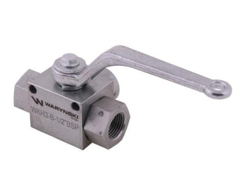 Zawór kulowy hydrauliczny 3-drogowy 3/2 - 1/2"BSP z otworami mocującymi 500 bar Waryński-12649