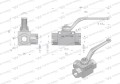 Zawór kulowy hydrauliczny 3-drogowy 3/2 - 1/2"BSP z otworami mocującymi 500 bar Waryński-12650