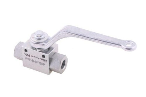 Zawór kulowy hydrauliczny 2-drogowy 2/2 - 1/4"BSP z otworami mocującymi 500 bar Waryński-12562