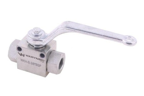 Zawór kulowy hydrauliczny 2-drogowy 2/2 - 3/8"BSP z otworami mocującymi 500 bar Waryński-12566