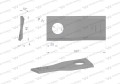 Nóż. nożyk kosiarka prawy 107x46x4mm otwór 21 WARYŃSKI ( sprzedawane po 25 )-21282