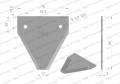 Nóż żniwny 80x76x2mm otwór 5.5 zastosowanie 443003 Agco Case WARYŃSKI ( sprzedawane po 25 )-37692