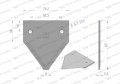 Nóż żniwny 83x76x3mm otwór 5.7 zastosowanie H213799 Schumacher WARYŃSKI ( sprzedawane po 25 )-21623