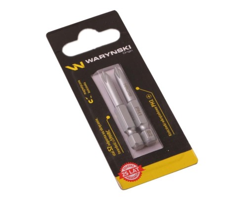 Końcówki wkrętakowe bity  PH1 50mm Waryński komplet w blistrze dwusztukowym-23166