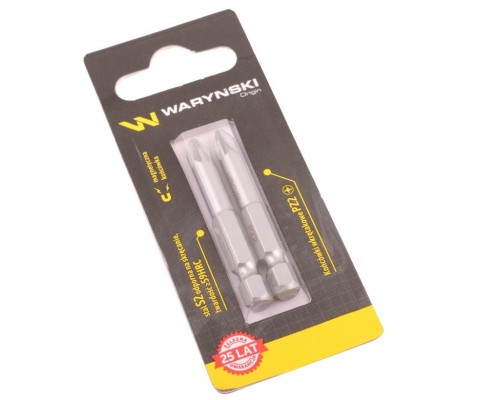Końcówki wkrętakowe bity PZ2 50mm Waryński komplet w blistrze dwusztukowym-21975