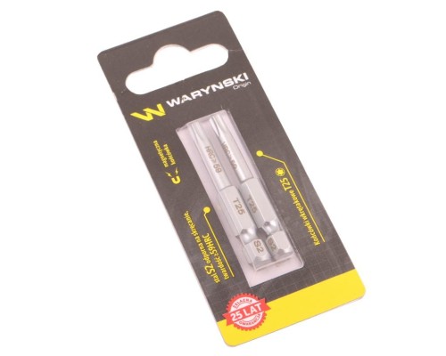 Końcówki wkrętakowe bity T25 50mm Waryński komplet w blistrze dwusztukowym-21964