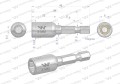 Nasadka 8mm z uchwytem narzędziowym do wkretarki długość 48 mm Waryński-30184